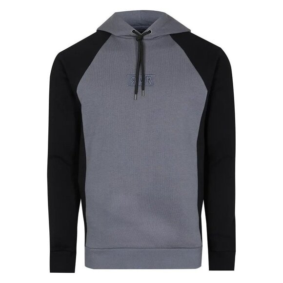 NWT RIVER ISLAND Mens River Island Grey RVR colour block muscle fit hoodie Large - Picture 1 of 11